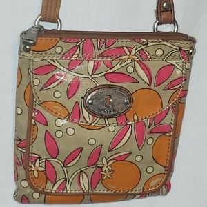 Fossil Crossbody PVC Coated Leather Bag, Floral